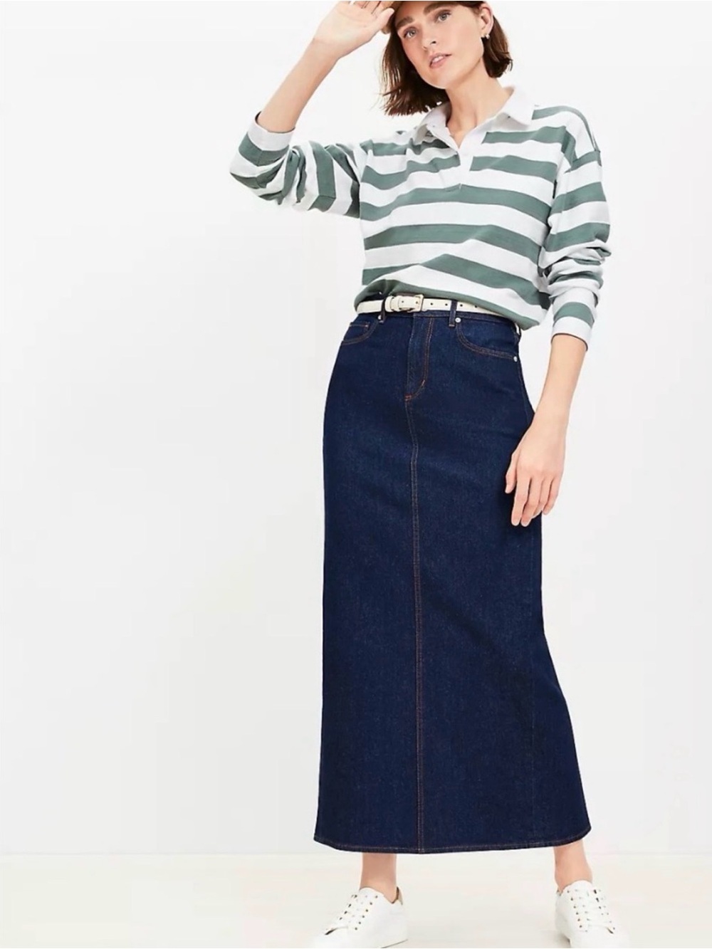 Loft | Dark Denim Maxi Skirt | Size 4